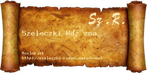 Szeleczki Rózsa névjegykártya