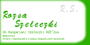 rozsa szeleczki business card